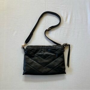 Black Quilted Leather Crossbody Purse